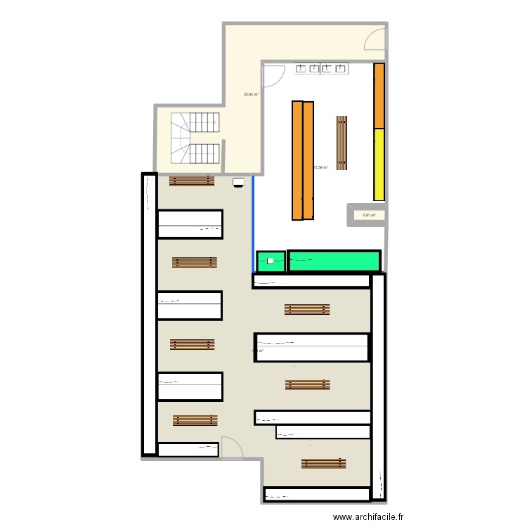 P1 HOMMES. Plan de 4 pièces et 180 m2