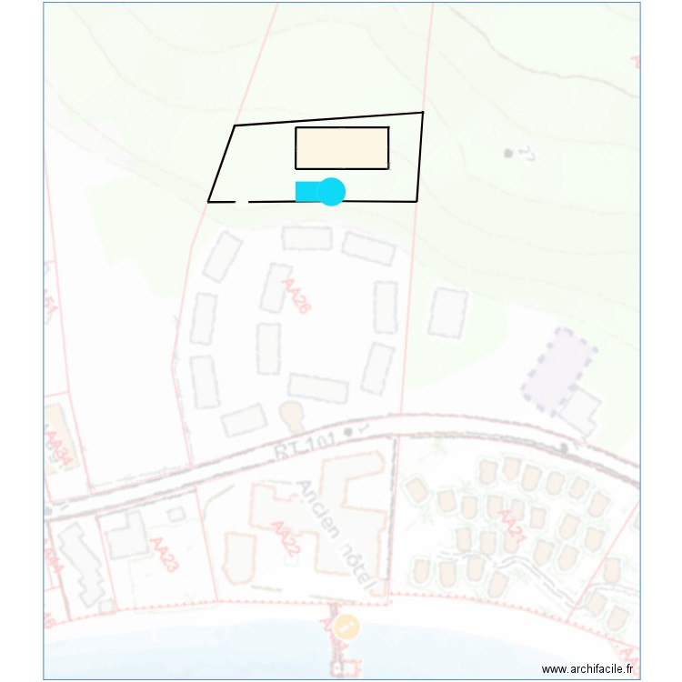 PROJET HOTEL. Plan de 1 pièce et 709 m2