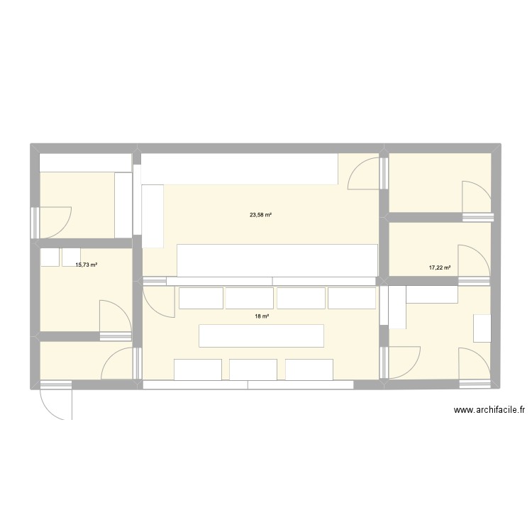 PLAN LABORATOIRE MICROBIOLOGIE. Plan de 4 pièces et 75 m2