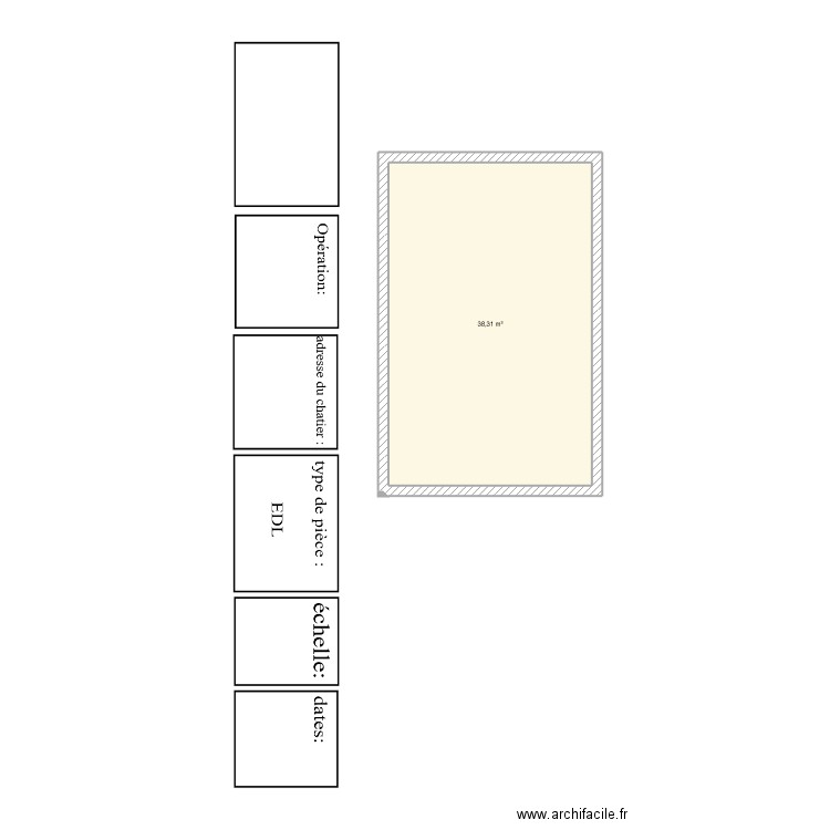 test. Plan de 1 pièce et 38 m2