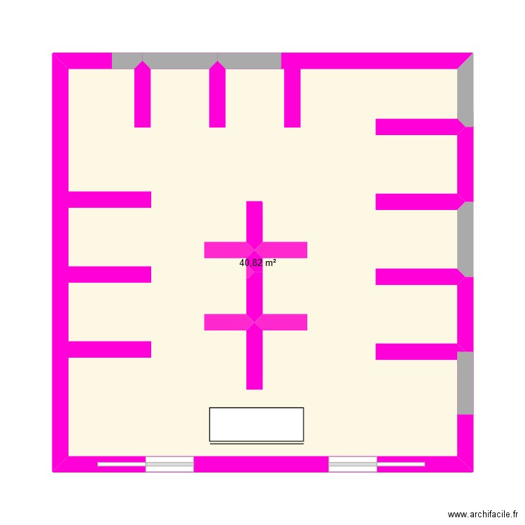 plan magasin. Plan de 1 pièce et 41 m2