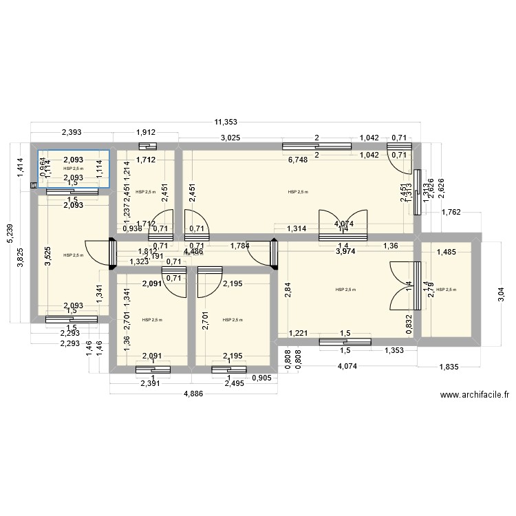 NOUVELLE MAISON 2. Plan de 9 pièces et 61 m2