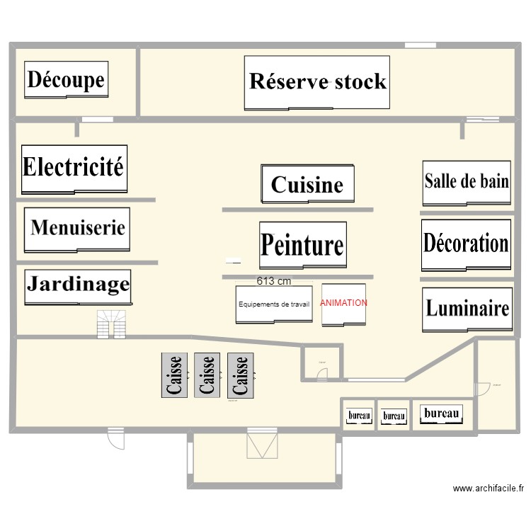 Plan magasin Leroy Merlin Blois axel. Plan de 9 pièces et 1224 m2