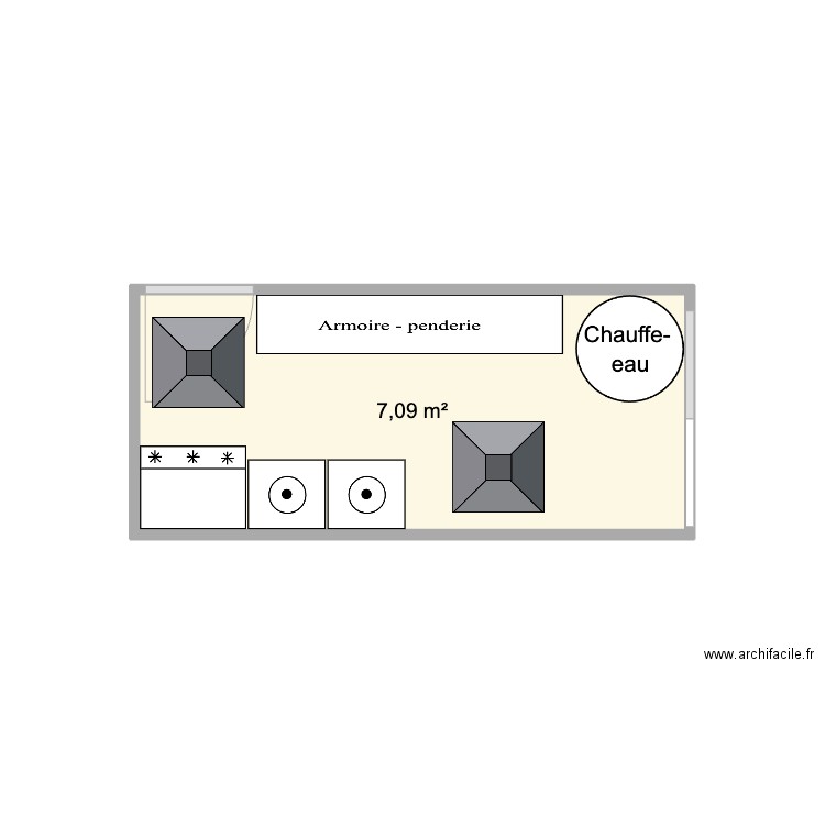 Celier. Plan de 1 pièce et 7 m2