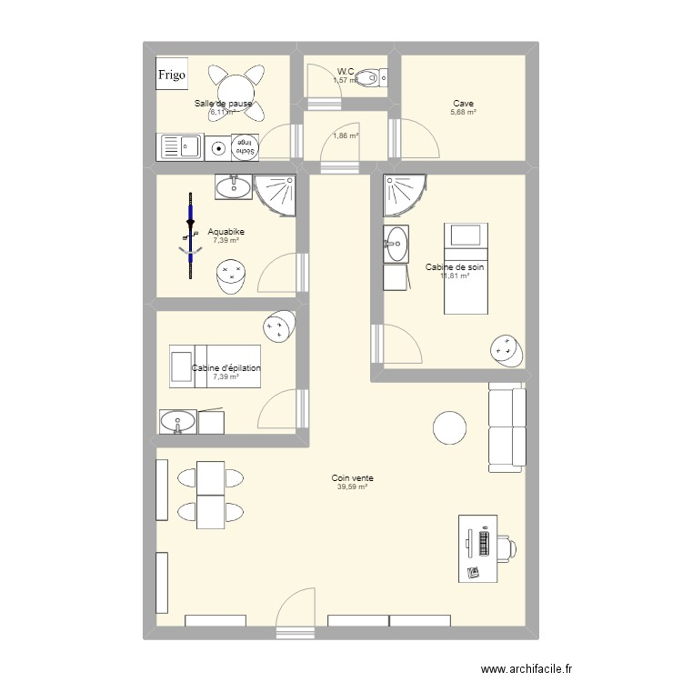 IPP. Plan de 8 pièces et 81 m2