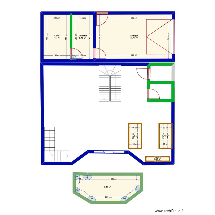 plan2. Plan de 7 pièces et 47 m2