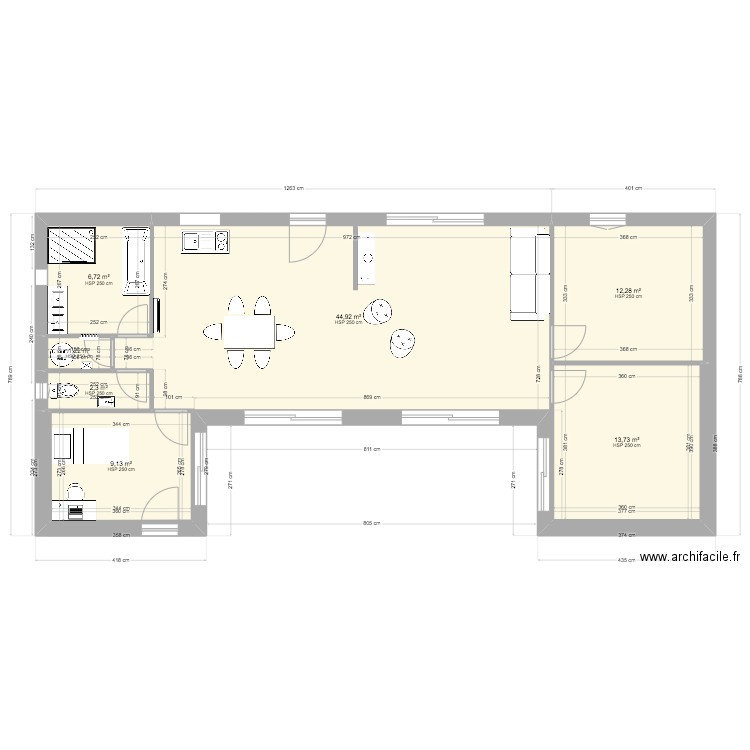 Vergné 2024 06 17 V4. Plan de 7 pièces et 90 m2