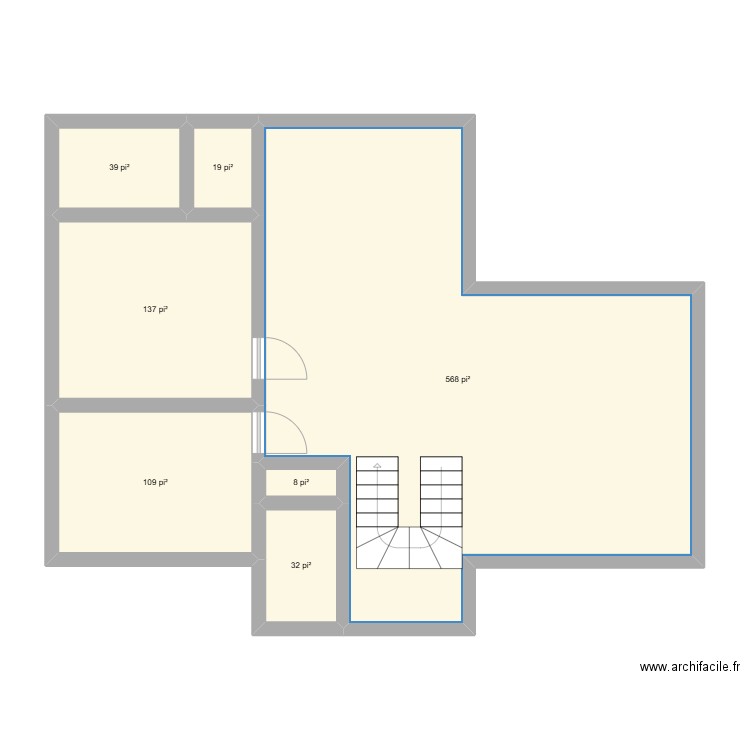 127. Plan de 7 pièces et 85 m2