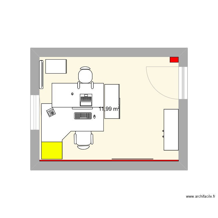 Bureau SYVEDAC2. Plan de 1 pièce et 12 m2