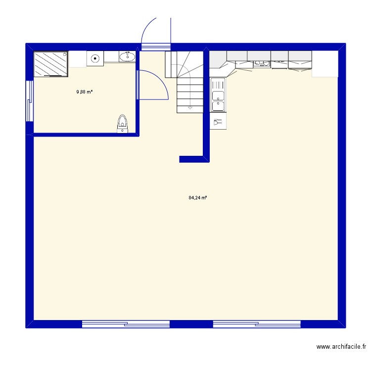 SWANN1. Plan de 2 pièces et 94 m2