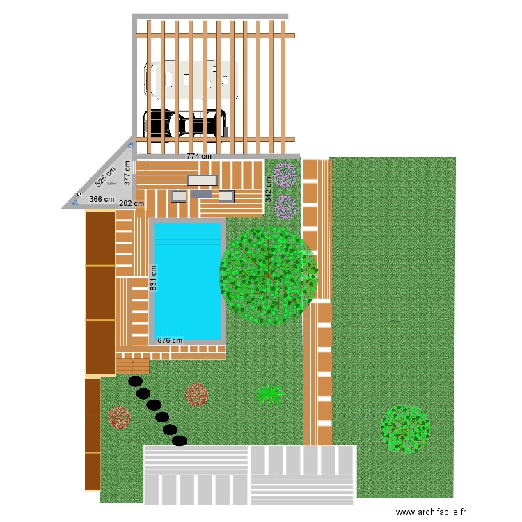 piscine perso. Plan de 1 pièce et 7 m2