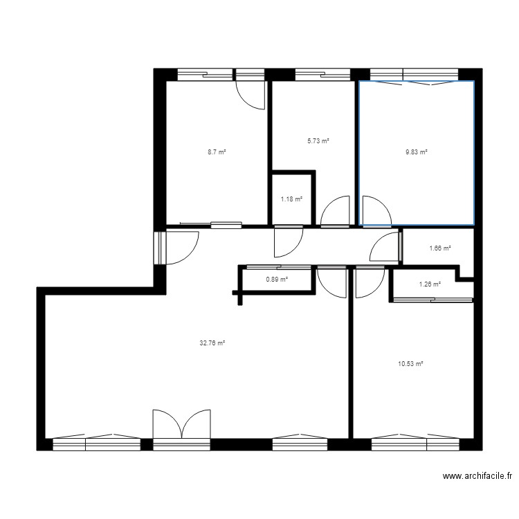 BABE. Plan de 13 pièces et 99 m2