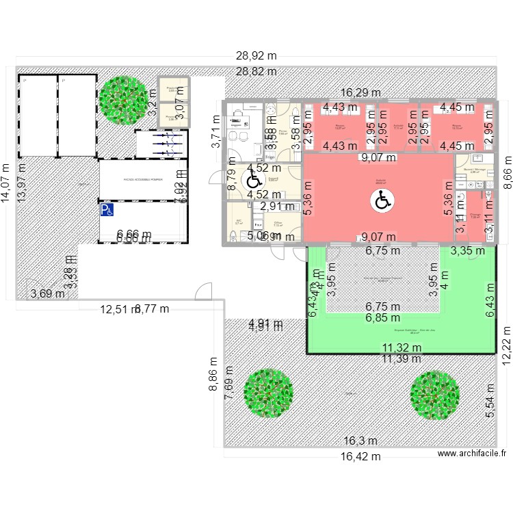 Nostang PLAN_PMI + Espace Ext Bienvenu. Plan de 16 pièces et 449 m2