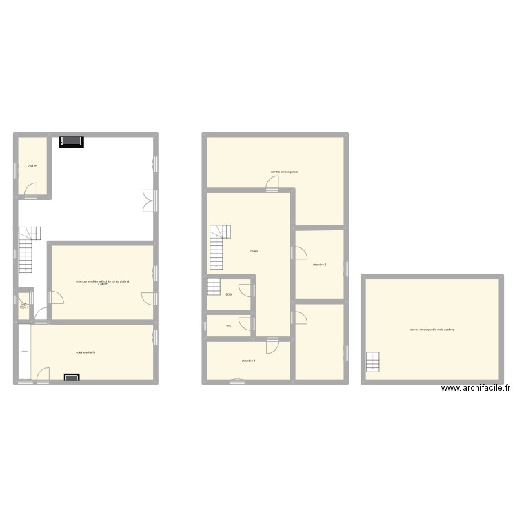 maison actuelle. Plan de 12 pièces et 254 m2