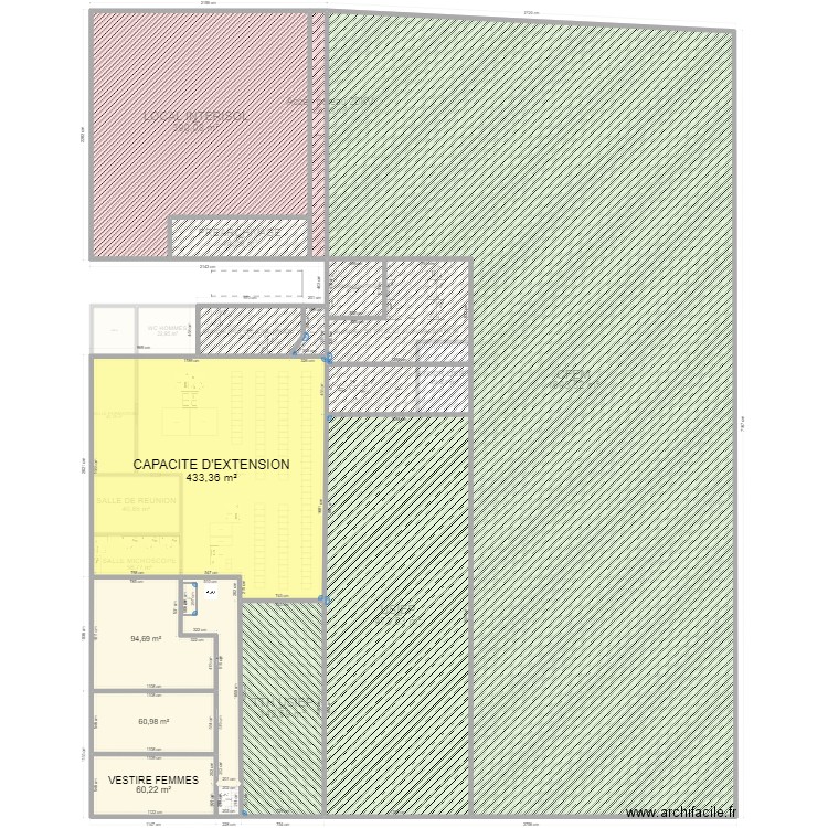 rassemblement des Labos. Plan de 51 pièces et 12066 m2