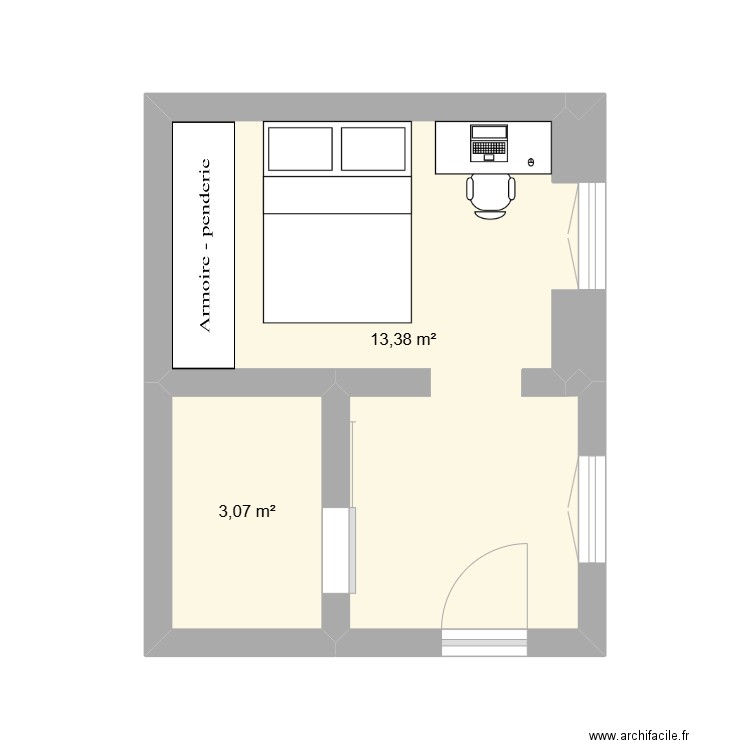 Appart ERA 01. Plan de 2 pièces et 16 m2