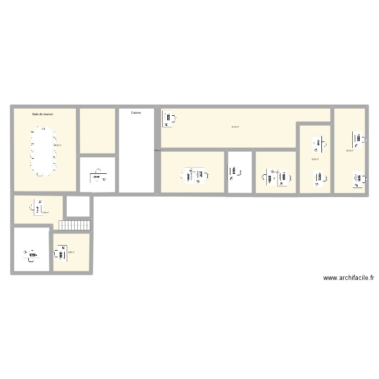 Hubert. Plan de 9 pièces et 176 m2