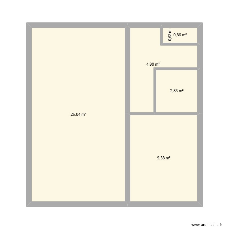 LAMBERSART RDC. Plan de 5 pièces et 44 m2