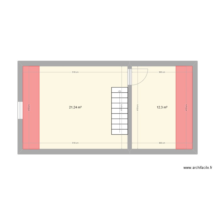 2eme Laminoir. Plan de 2 pièces et 34 m2