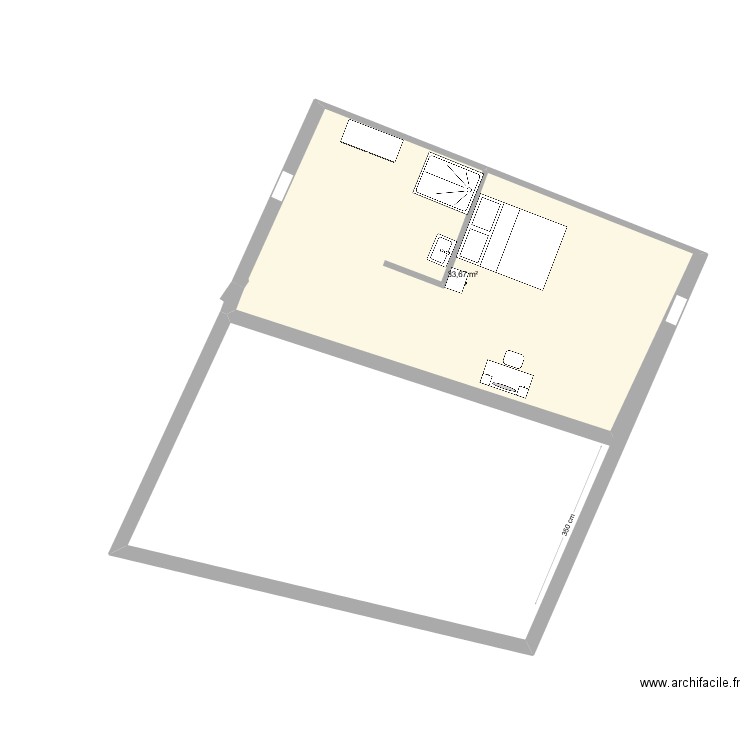 appartement . Plan de 1 pièce et 34 m2