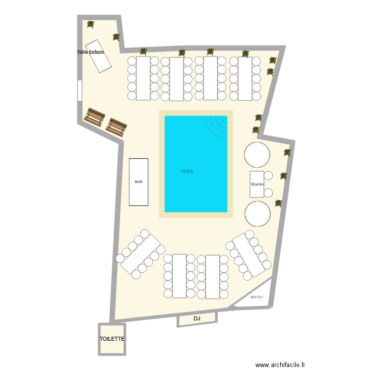 PLAN HOTEL. Plan de 4 pièces et 152 m2