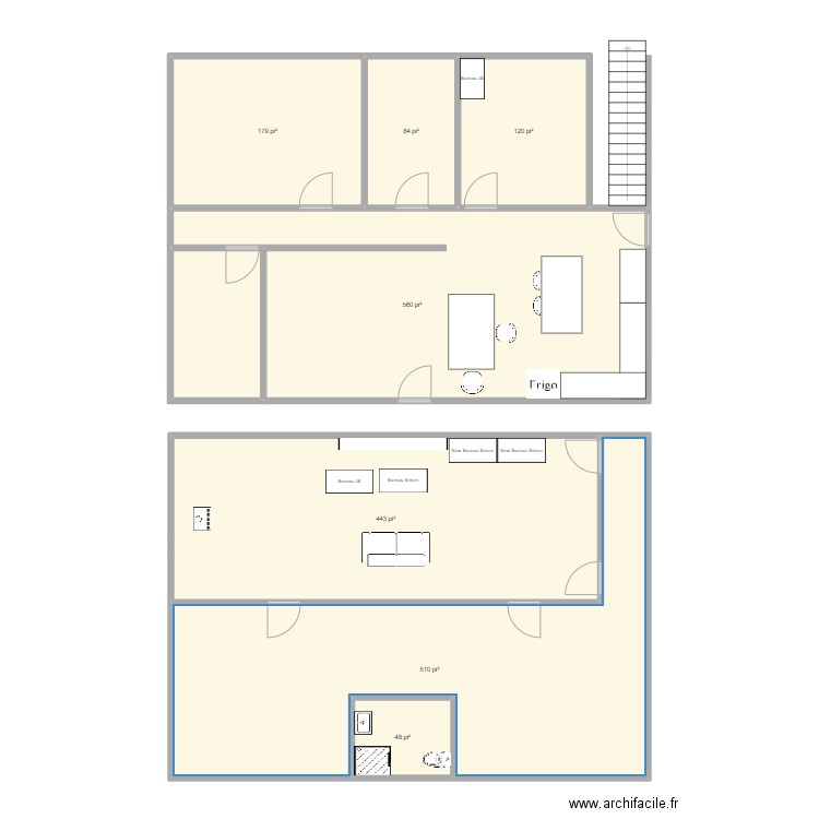 Maison. Plan de 7 pièces et 181 m2