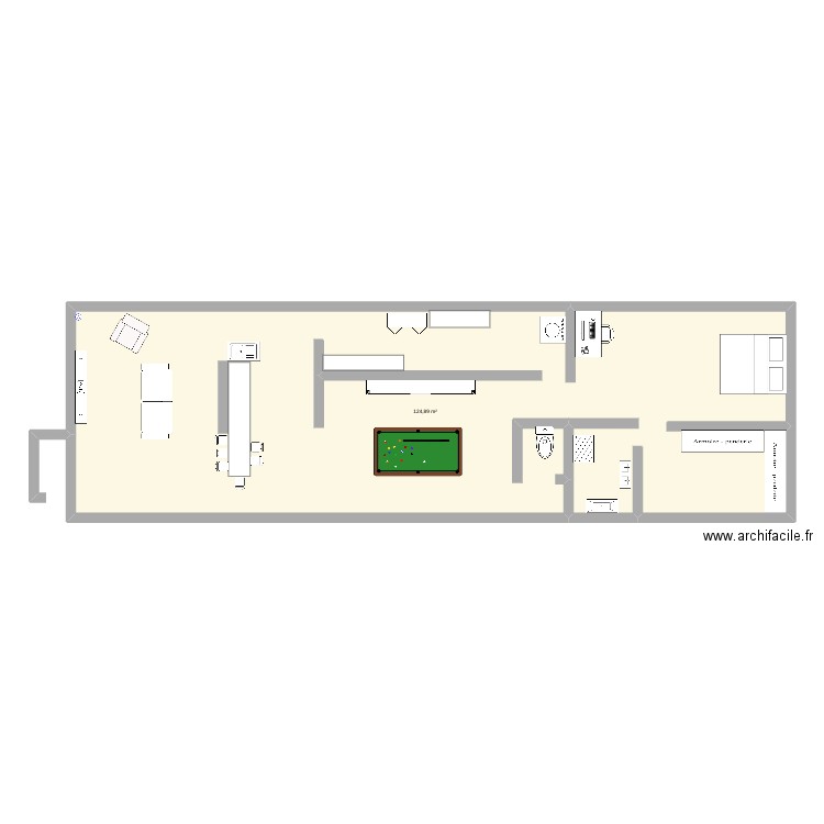 ma maison. Plan de 1 pièce et 125 m2