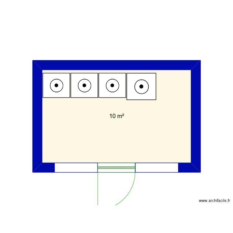 laverie. Plan de 1 pièce et 10 m2