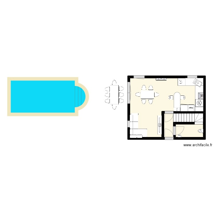 maison Hirtz. Plan de 2 pièces et 36 m2