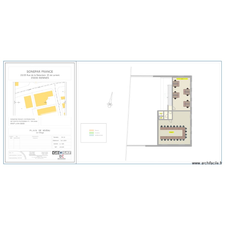 1A4 Rennes R+1 smax. Plan de 8 pièces et 140 m2