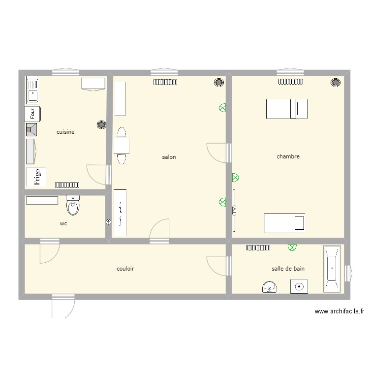 204 stalingrad. Plan de 6 pièces et 140 m2