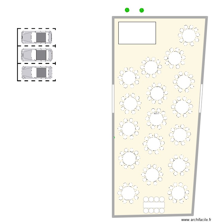 Plan de Table. Plan de 1 pièce et 289 m2