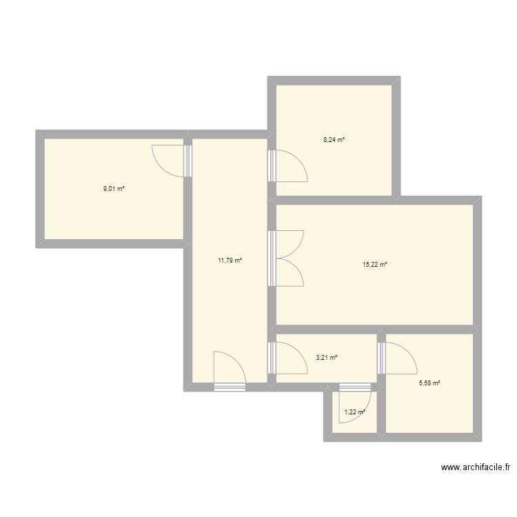 PASTEUR. Plan de 7 pièces et 54 m2