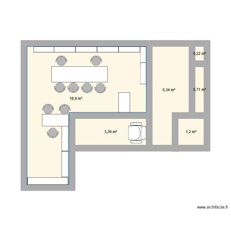 optique du b. Plan de 6 pièces et 30 m2