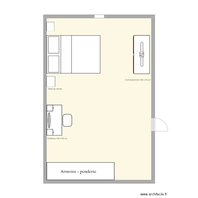 ma chambre . Plan de 1 pièce et 64 m2