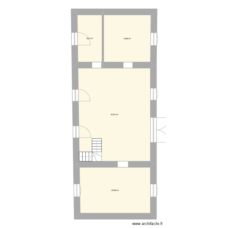 maison cote. Plan de 4 pièces et 95 m2