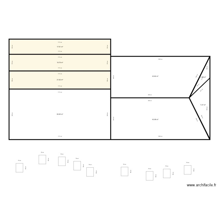 gambetta. Plan de 8 pièces et 218 m2