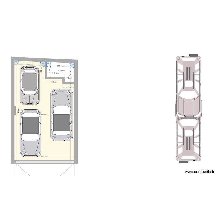 Nautica. Plan de 2 pièces et 36 m2