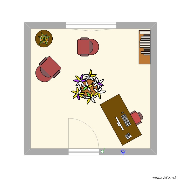 Kit intermédiaire. Plan de 1 pièce et 23 m2