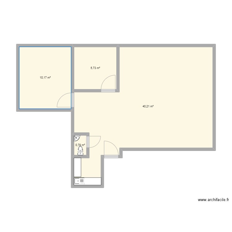 Michel Ange. Plan de 4 pièces et 57 m2