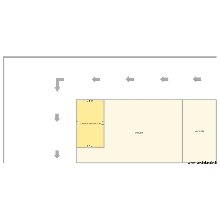 ITAL. Plan de 3 pièces et 649 m2