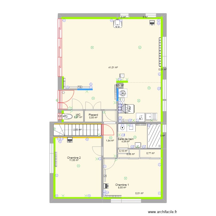 Maison du Tréport - Projet Rénov. Plain-Pied -cuisine 2. Plan de 25 pièces et 154 m2