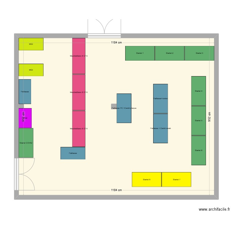 PlateauPCR. Plan de 1 pièce et 165 m2