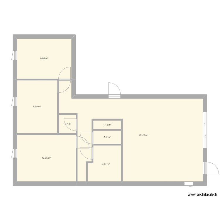 Montaudran. Plan de 8 pièces et 81 m2