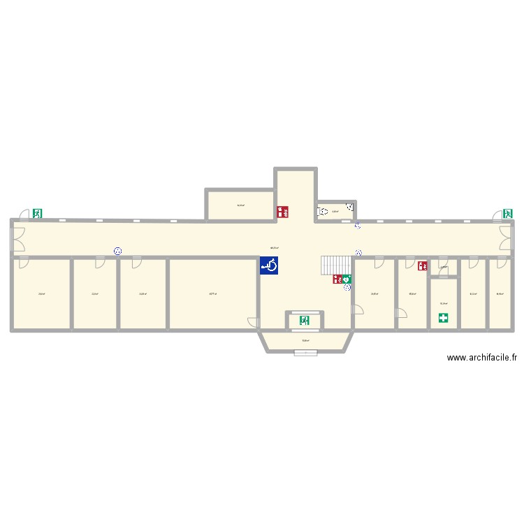 institut. Plan de 6 pièces et 421 m2