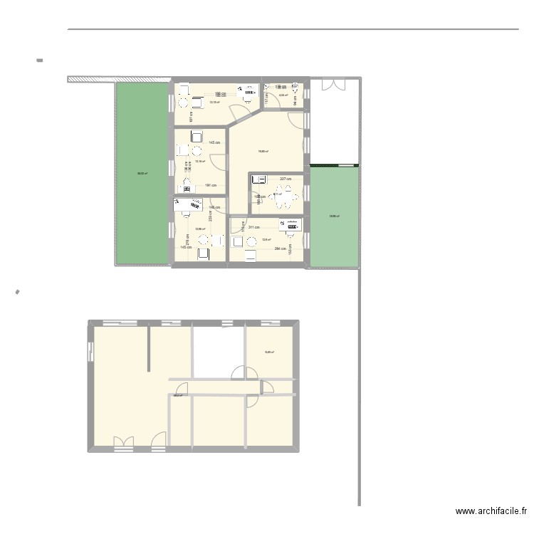 Cabinet Norges. Plan de 11 pièces et 217 m2