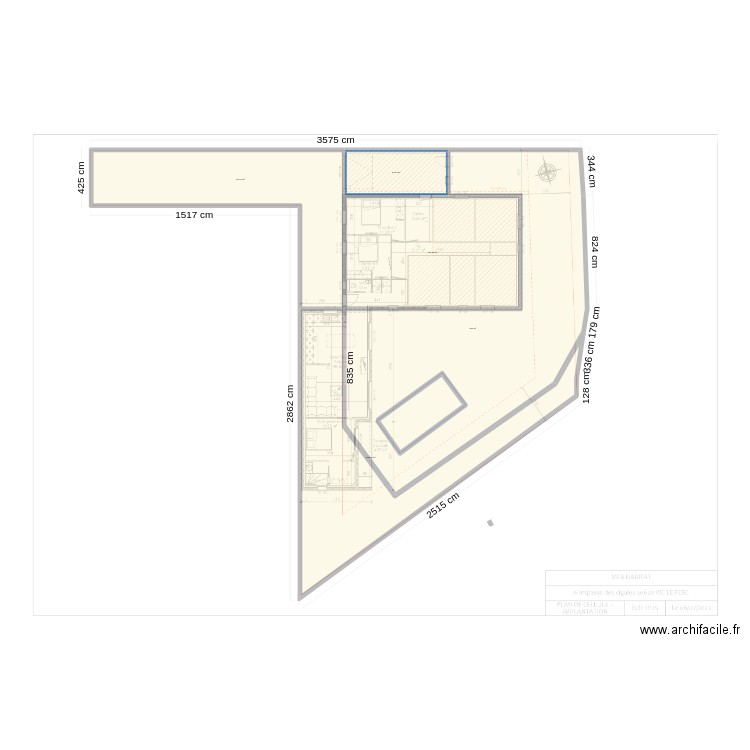 terrain Morval. Plan de 5 pièces et 546 m2