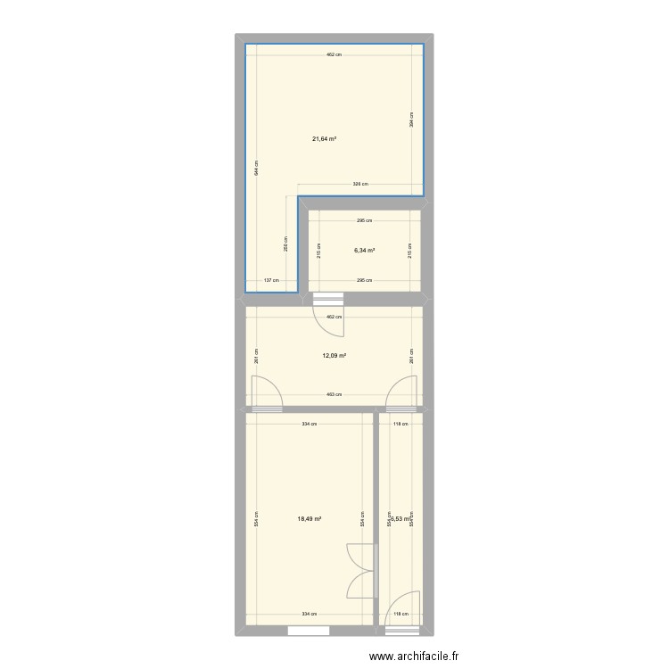 flénu . Plan de 5 pièces et 65 m2