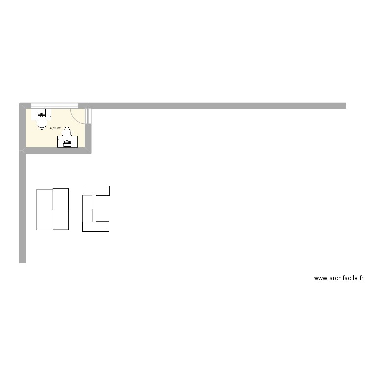 scavie. Plan de 1 pièce et 5 m2