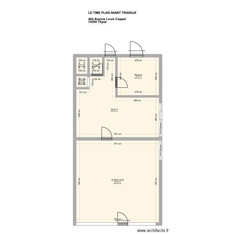 Le Time plan avant travaux. Plan de 6 pièces et 108 m2